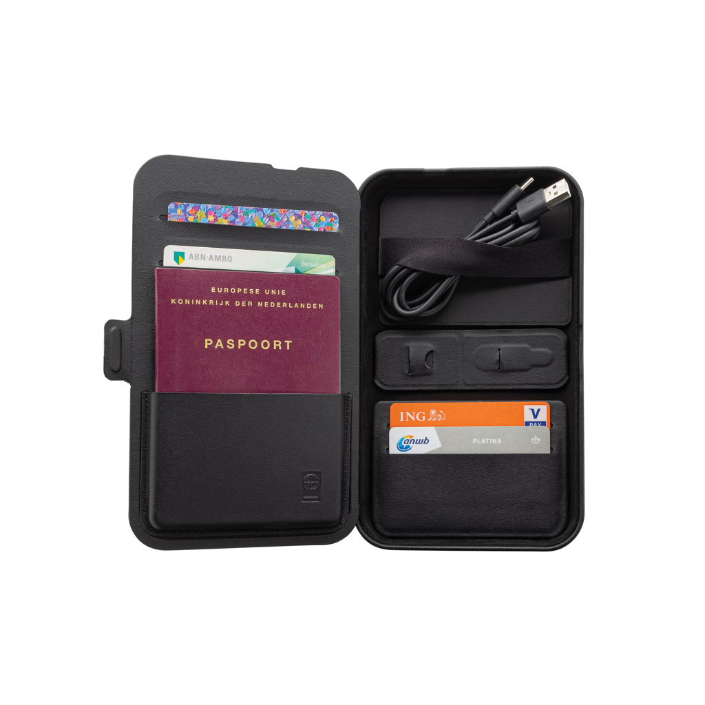 Swiss Peak Tech Custodia da viaggio con caricatore 3in1 rPU RCS nera 15W