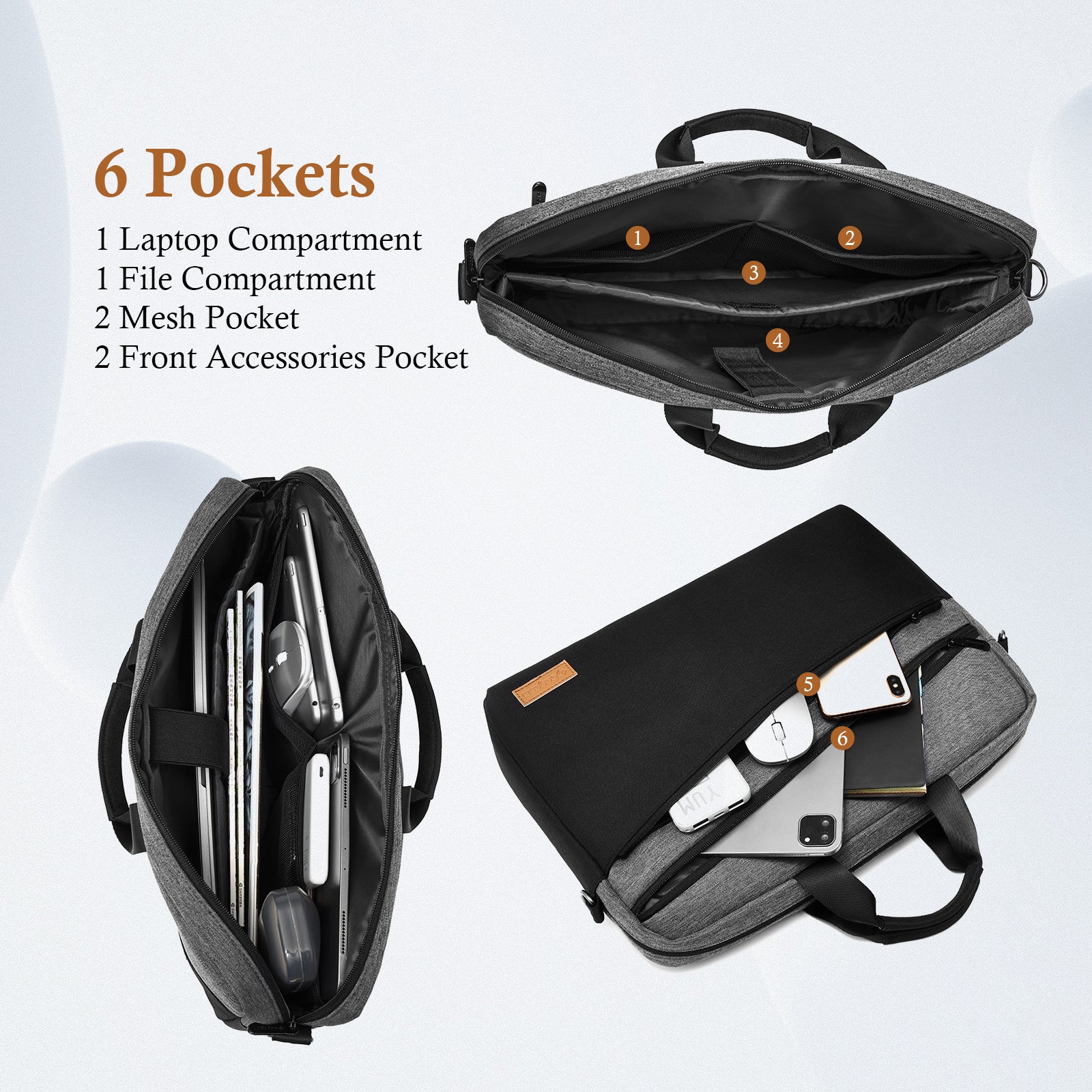 Bagasin Laptop Shoulder Bag borsa laptop 16 pollici idrorepellente