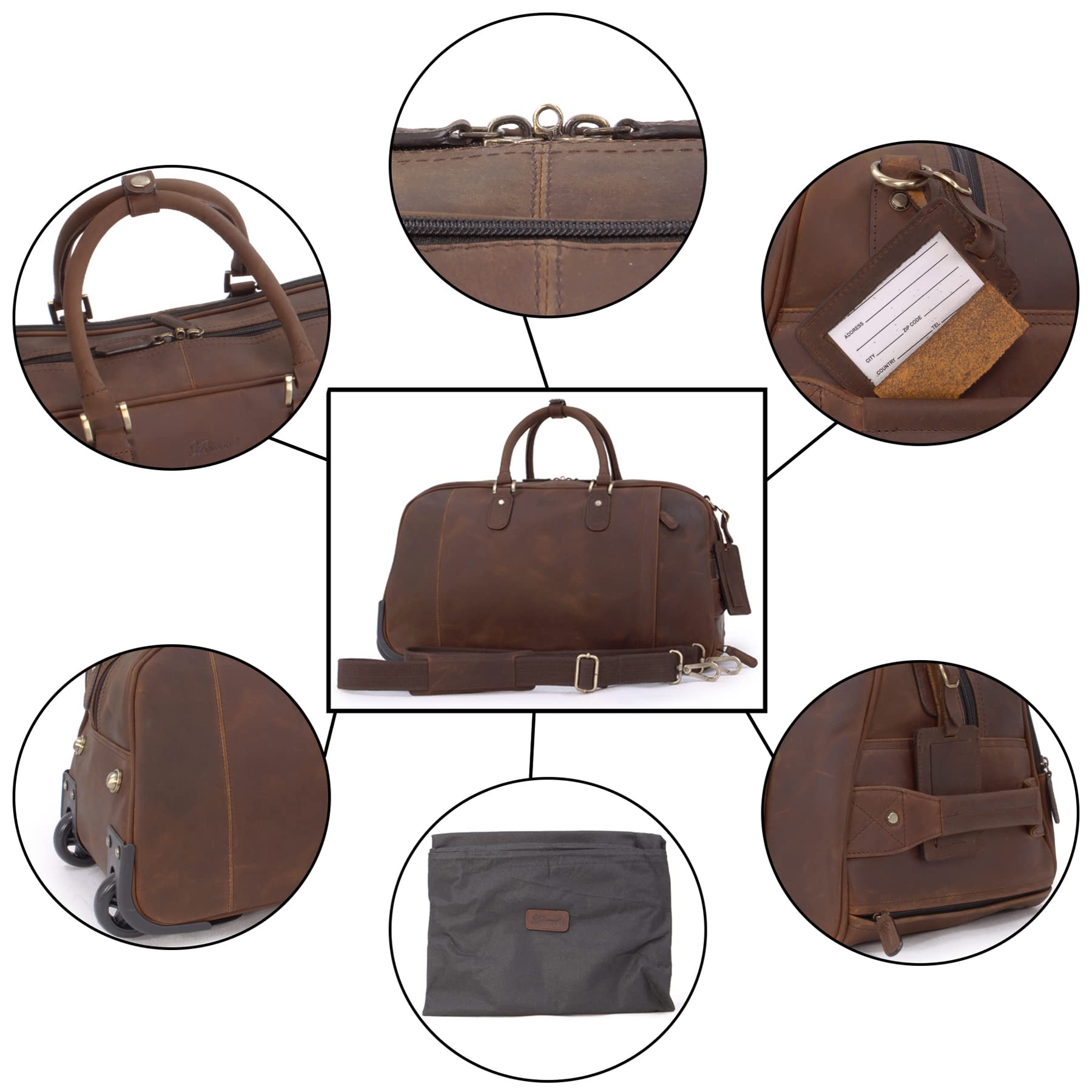 Ashwood Holdalls Albert borsone da viaggio trolley in pelle