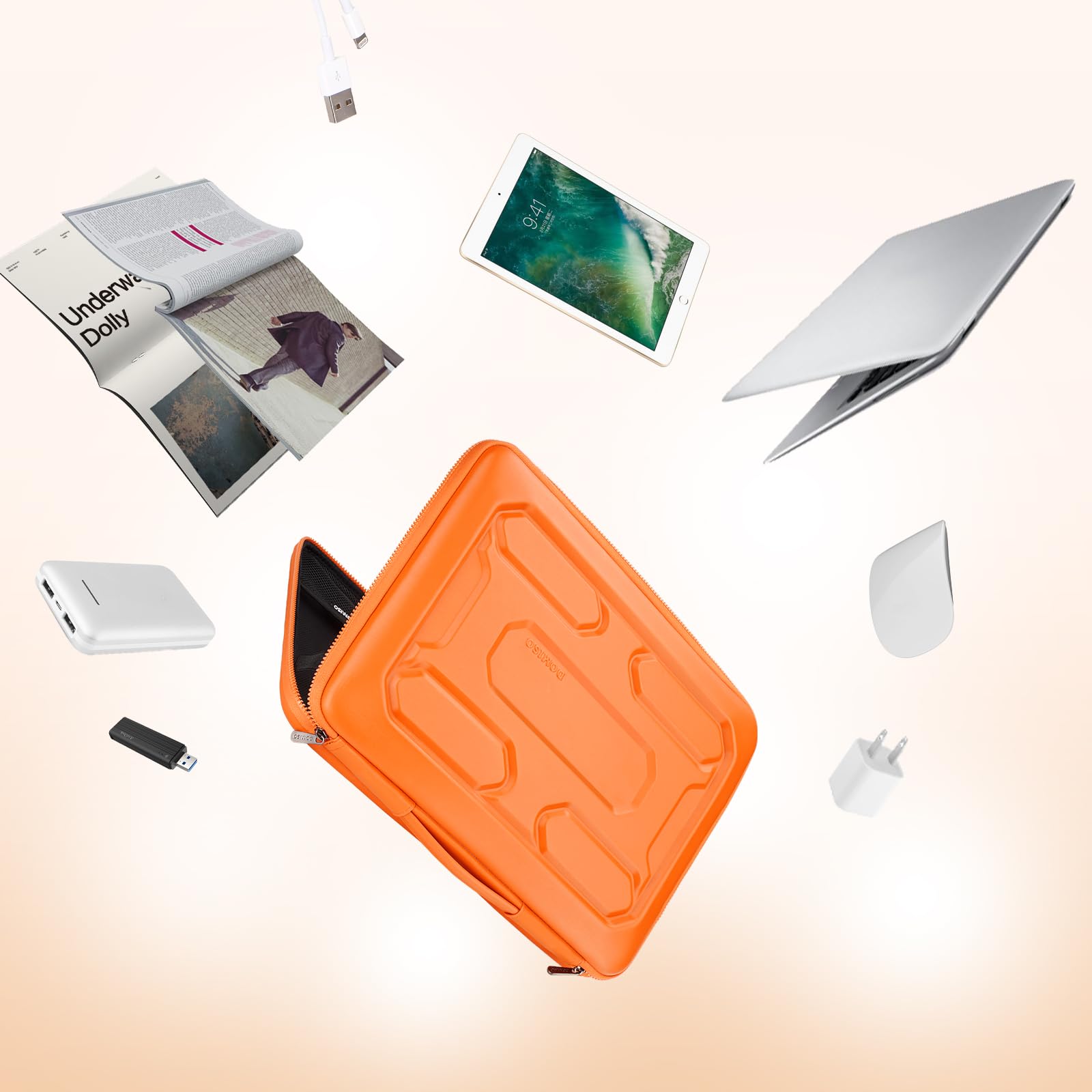 Domiso EVA Laptop Bag 13,3 pollici custodia per laptop arancione antiurto