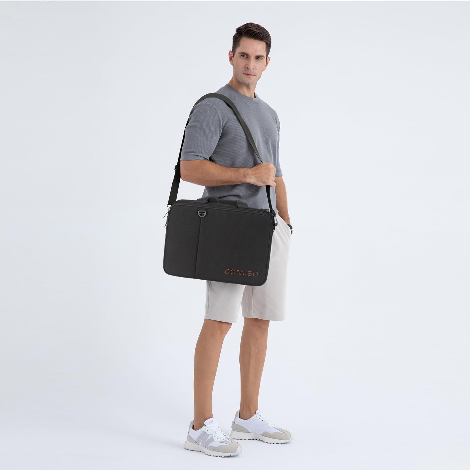 Domiso Laptop Briefcase 15,6 pollici borsa nera impermeabile