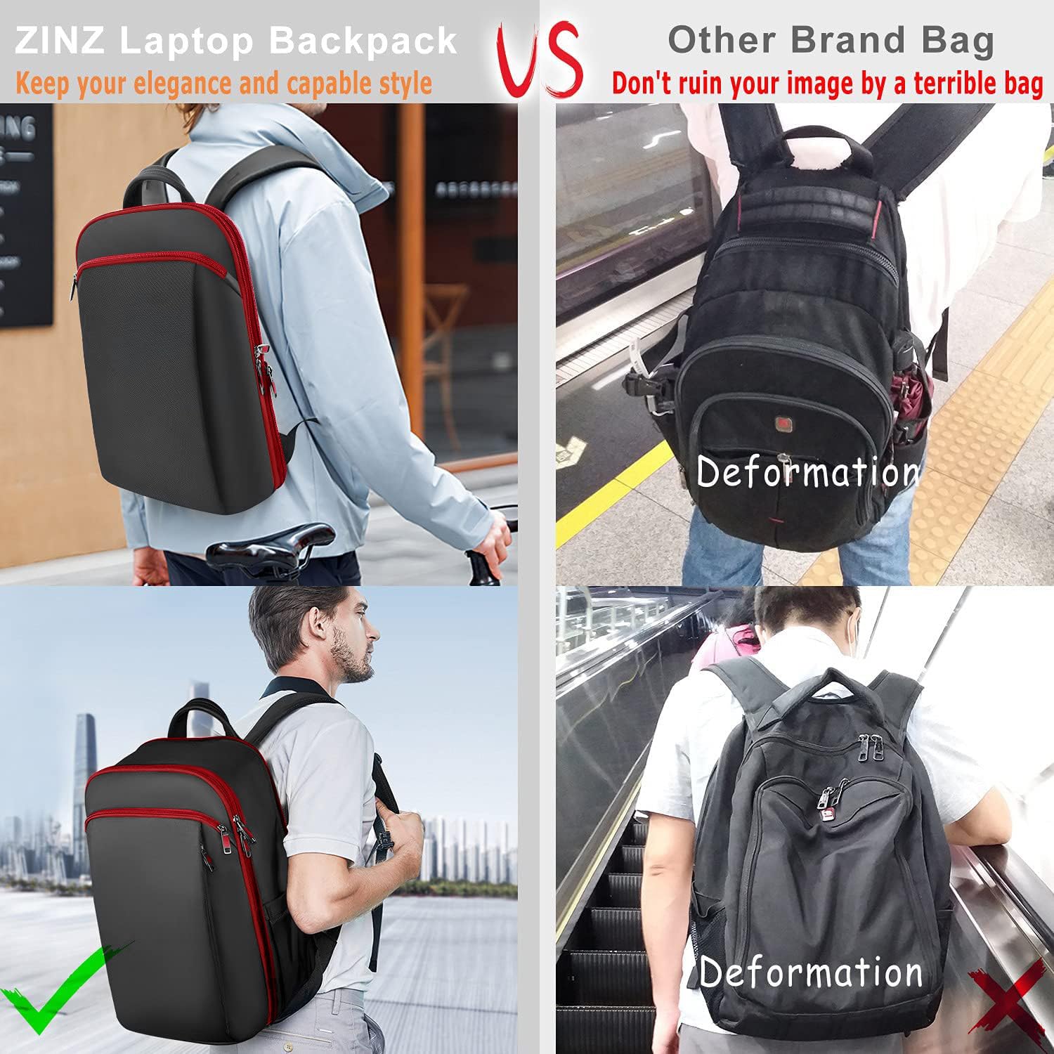 ZINZ Backpacks zaino laptop B01rd01 13-24 L espandibile