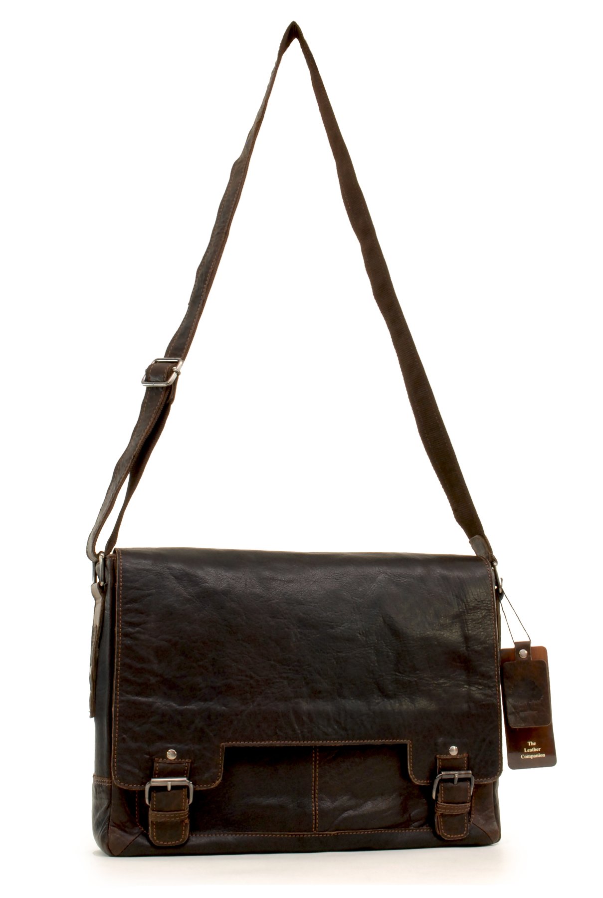 Ashwood Kingston Leather Companion 8343 borsa messenger in pelle con scomparto laptop