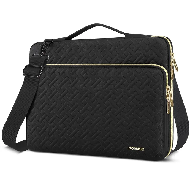 Domiso Laptop Briefcase 15,6 pollici borsa laptop nera impermeabile