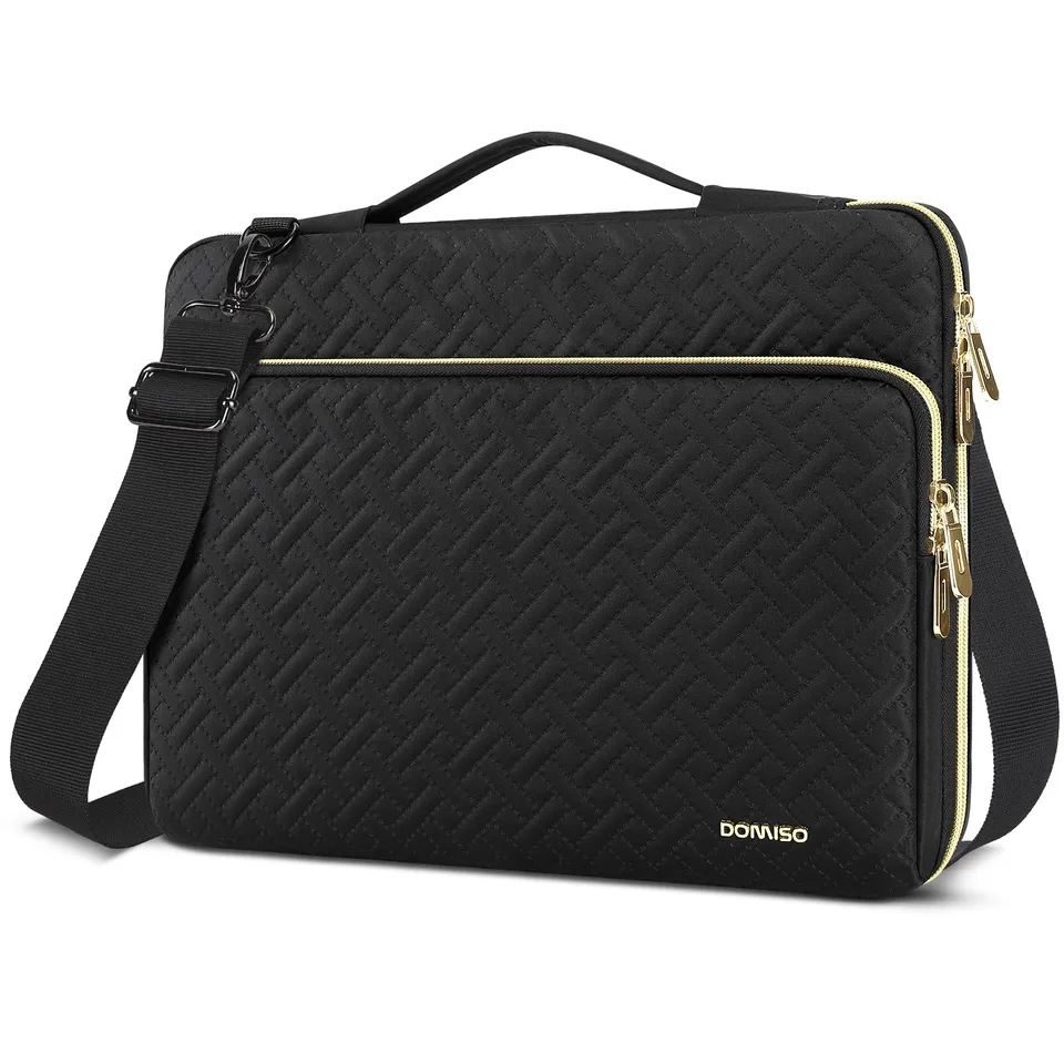 Domiso Laptop Briefcase 15,6 pollici borsa laptop nera impermeabile