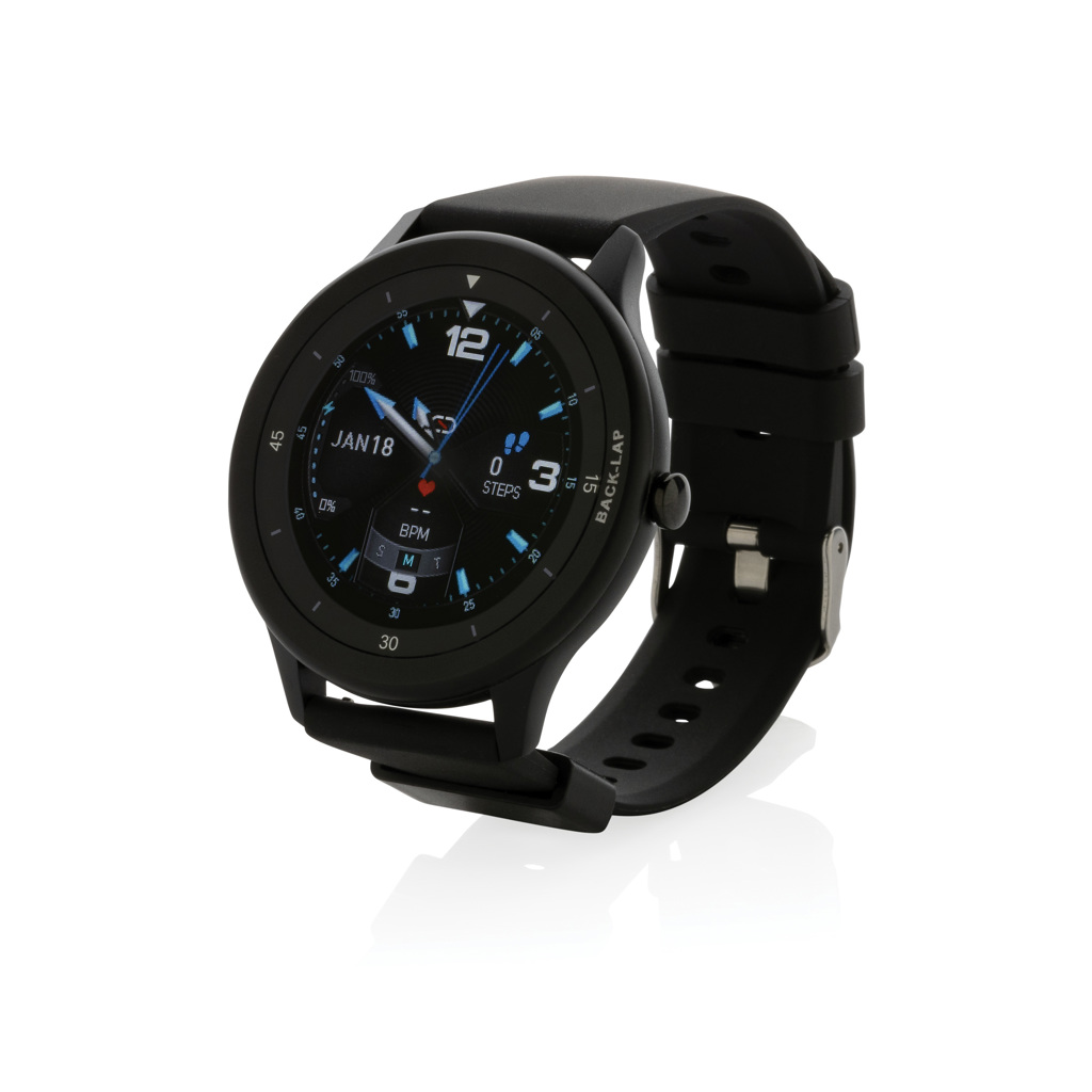 Swiss Peak Tech Smart watch in TPU riciclato smartwatch nero IPX68