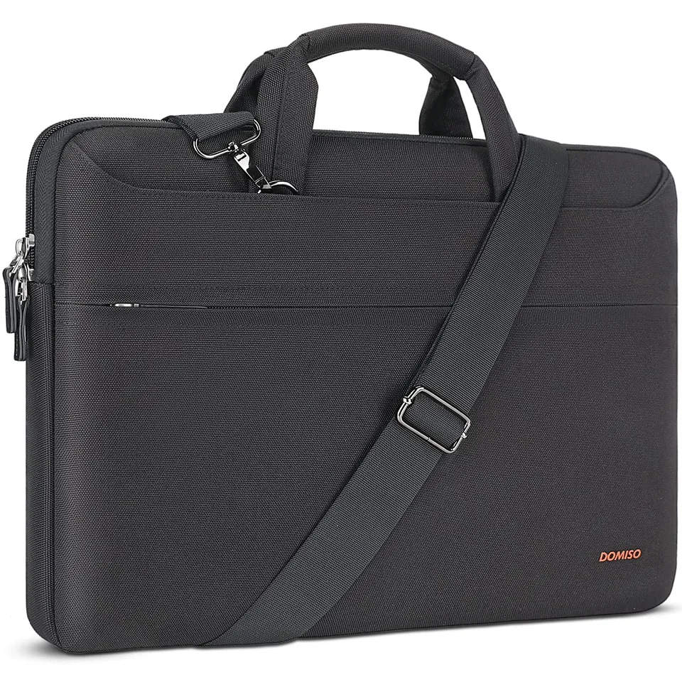 Domiso Laptop Briefcase 15,6 pollici borsa laptop nera impermeabile