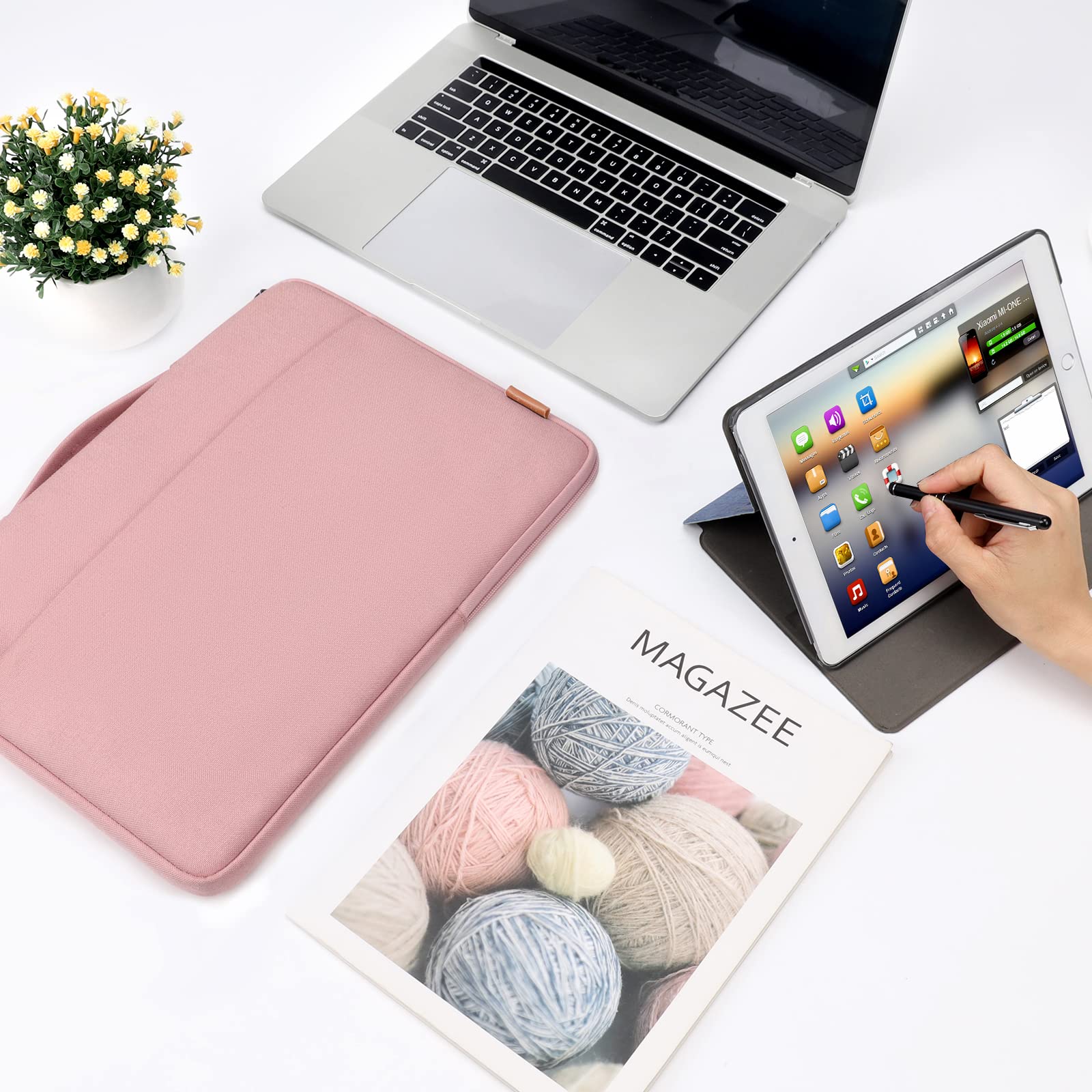 Domiso Laptop Sleeve 17,3 pollici custodia laptop rosa impermeabile