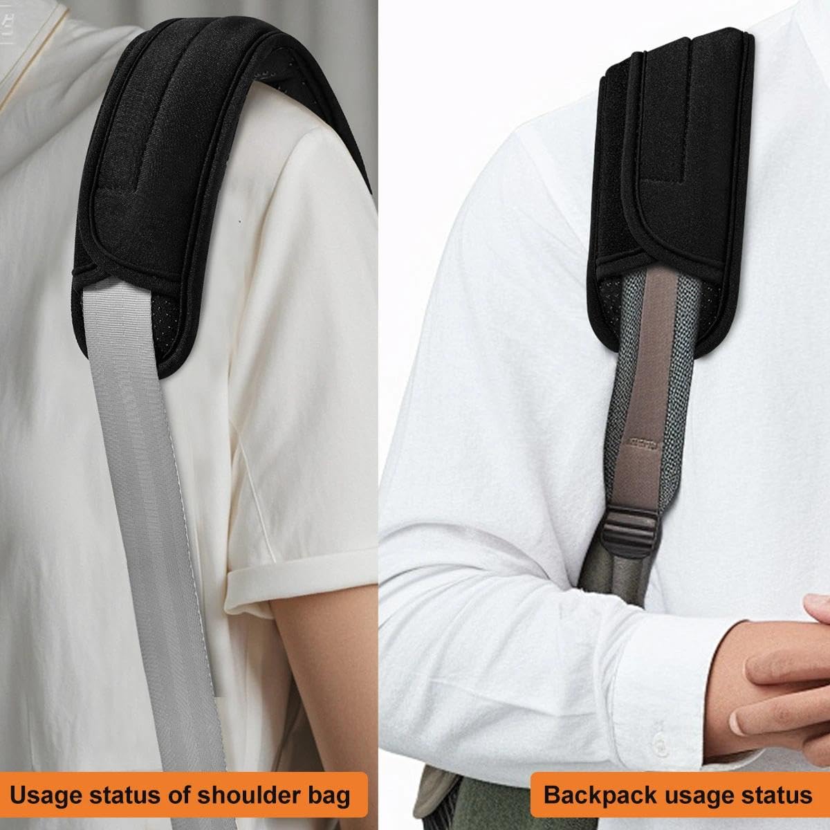 ZINZ Shoulder Pads poggiatesta 3D 2 pezzi nero antiscivolo