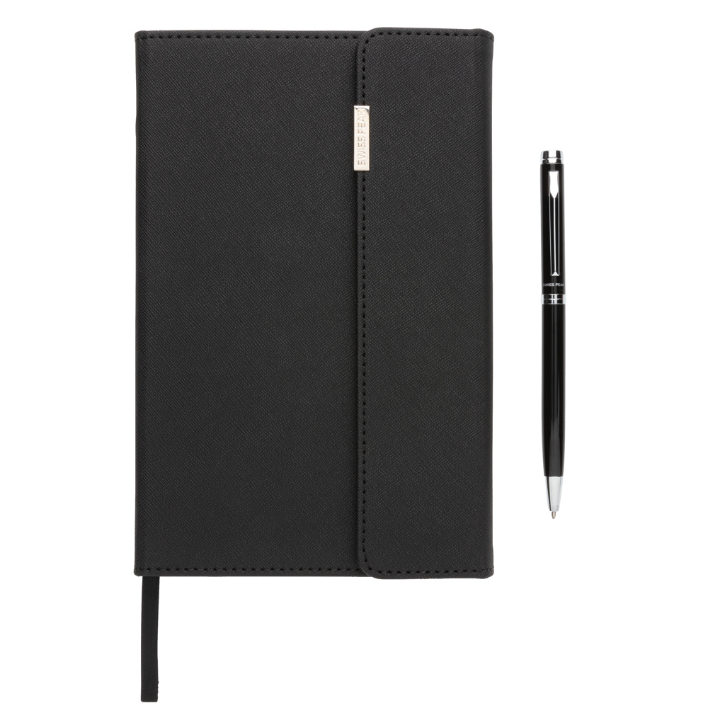 Swiss Peak Ufficio & Scrittura Set penna e taccuino A5 Deluxe nero 80 pagine