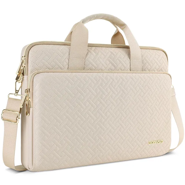 Domiso Laptop Briefcase 17,3 pollici borsa laptop Beige impermeabile