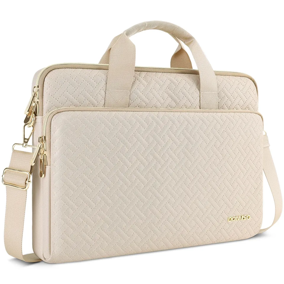 Domiso Laptop Briefcase 17,3 pollici borsa laptop Beige impermeabile