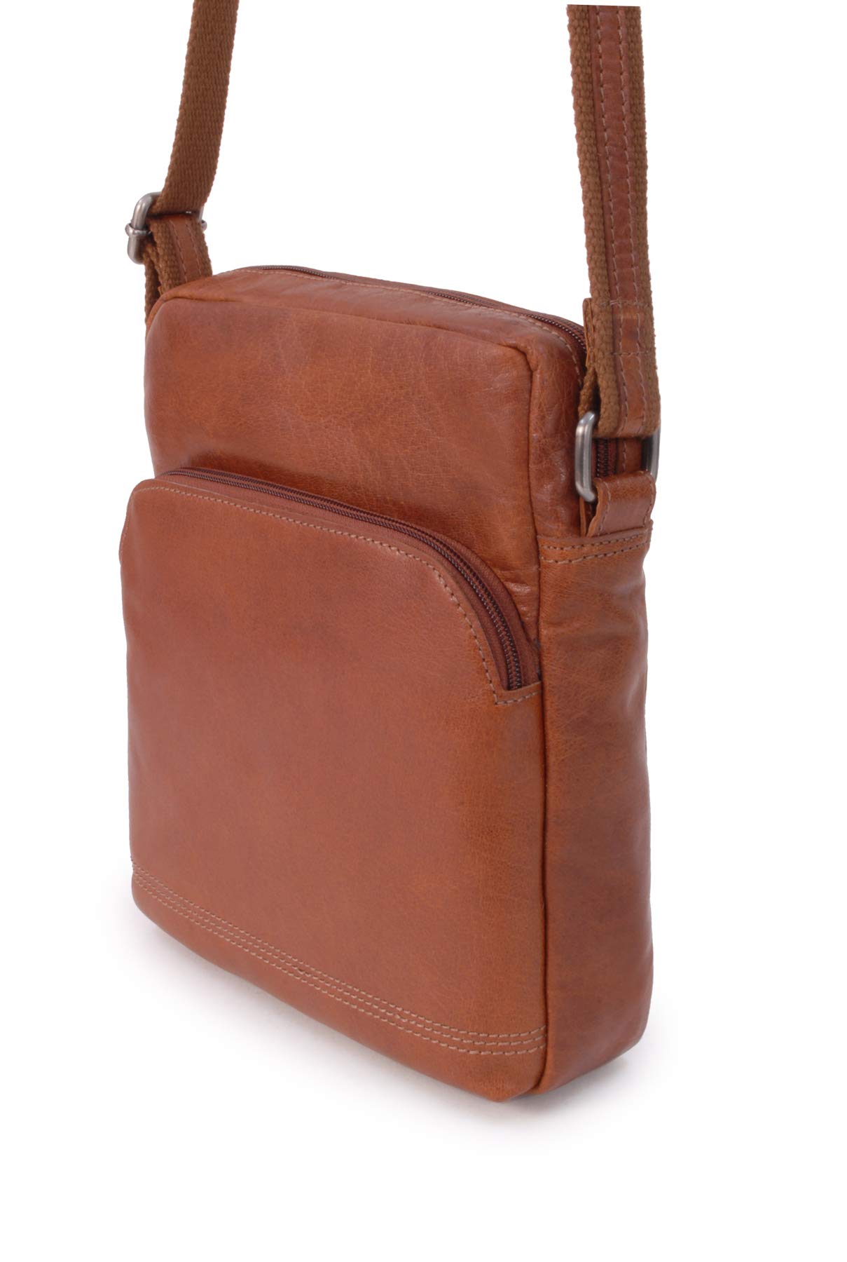 Ashwood Vera Pelle Vintage F-82 borsa messenger in pelle media
