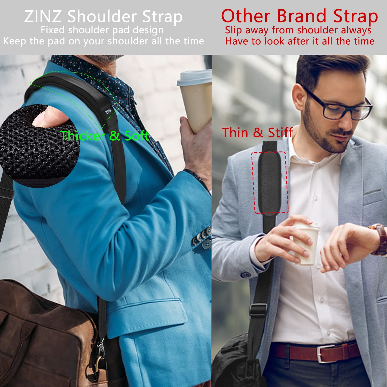 ZINZ Shoulder Pads tracolla 78 pollici nera imbottita