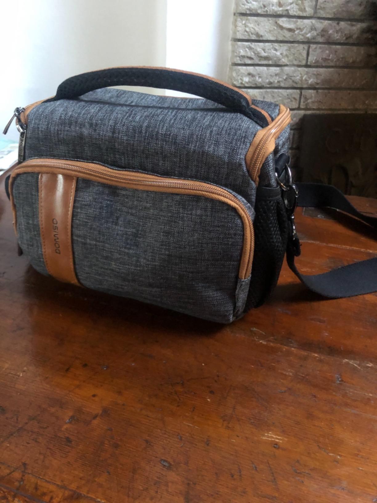 Domiso DSLR Camera Bag borsa fotocamera grigia imbottita
