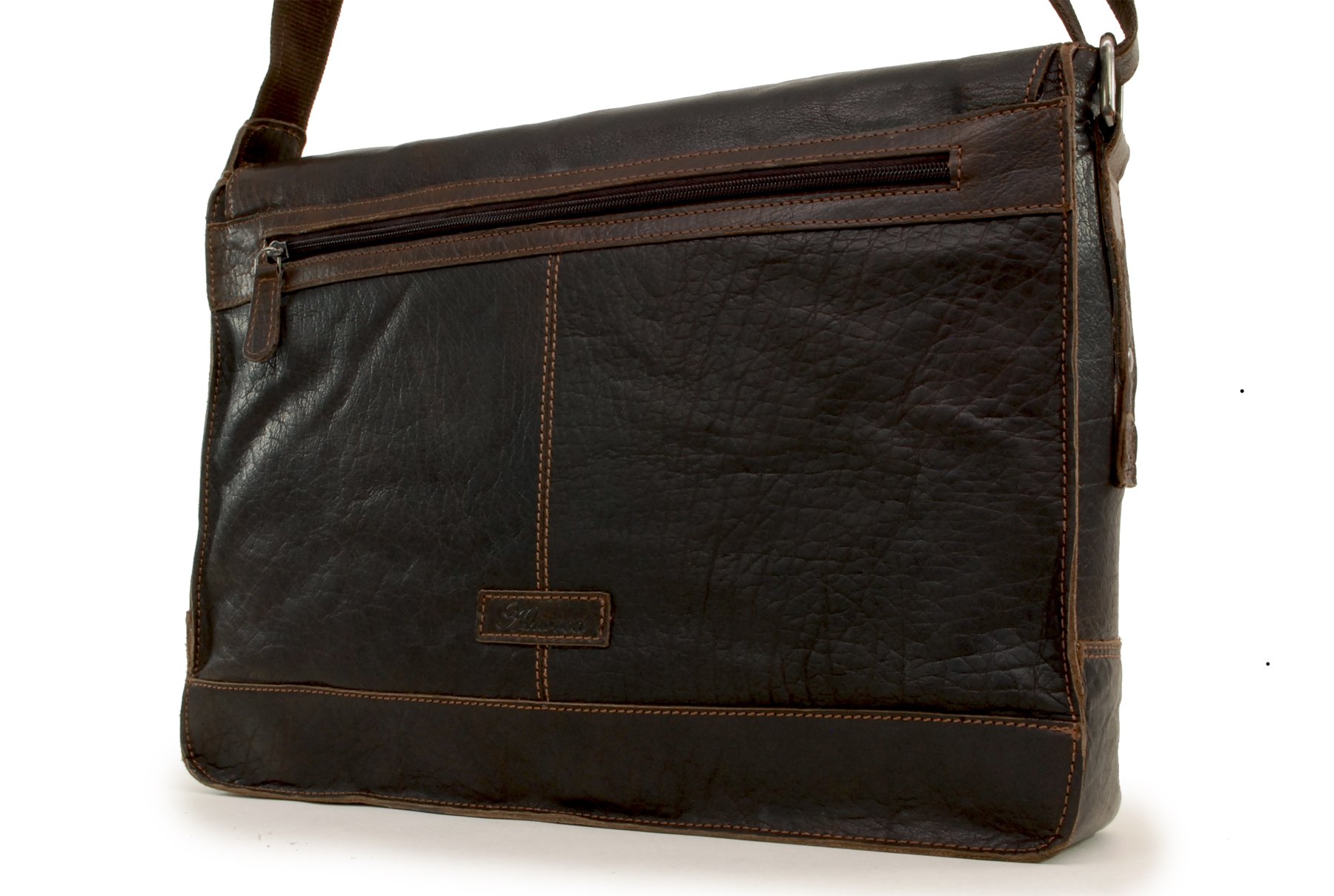 Ashwood Kingston Leather Companion 8343 borsa messenger in pelle con scomparto laptop