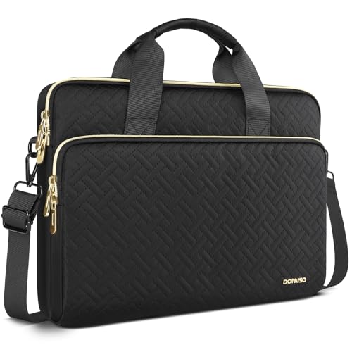 Domiso Laptop Briefcase 17,3 pollici borsa laptop nera impermeabile