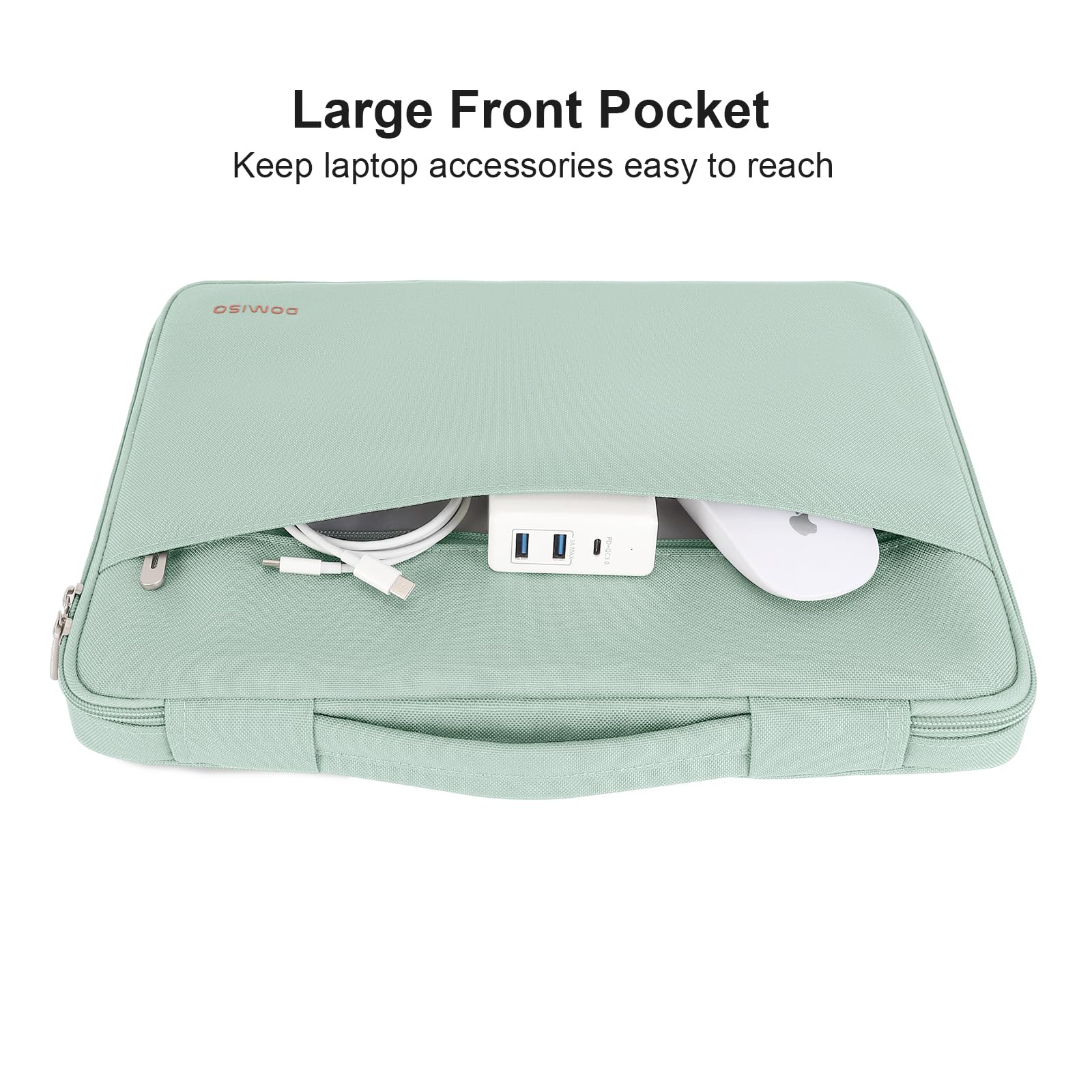 Domiso Laptop Sleeve 17,3 Pollici custodia laptop impermeabile verde