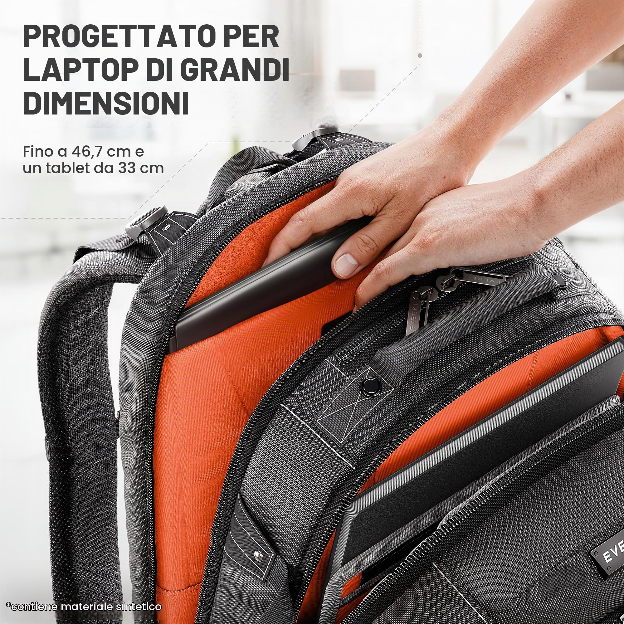 EVERKI Zaini per Portatile Business 120 zaino laptop 40 L fino a 18,4″ antipioggia