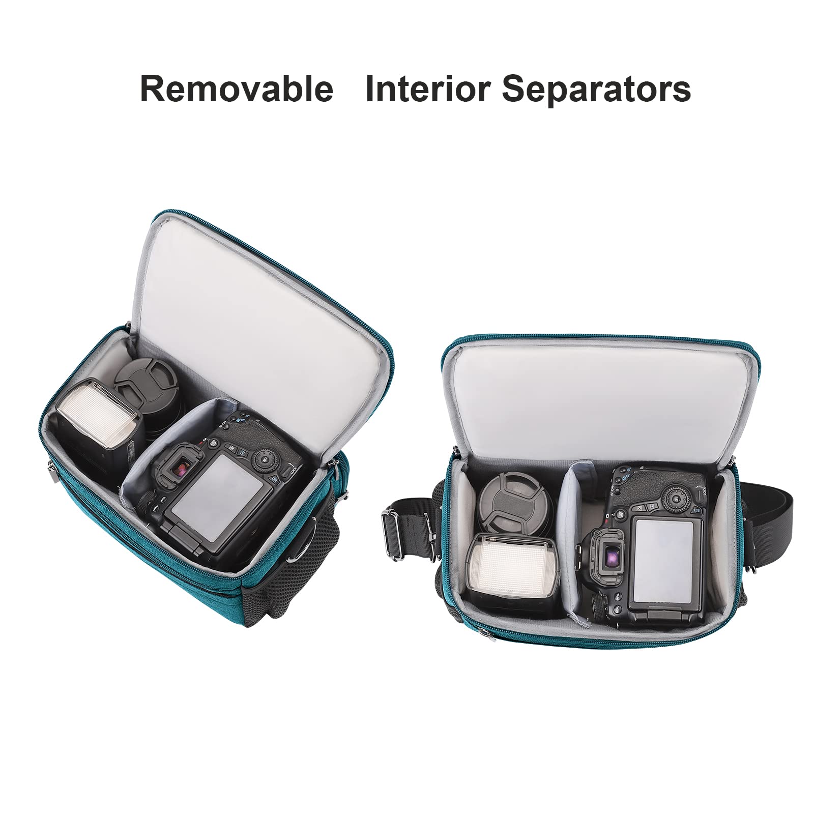 DOMISO DSLR Camera Bag borsa fotocamera turchese antiurto