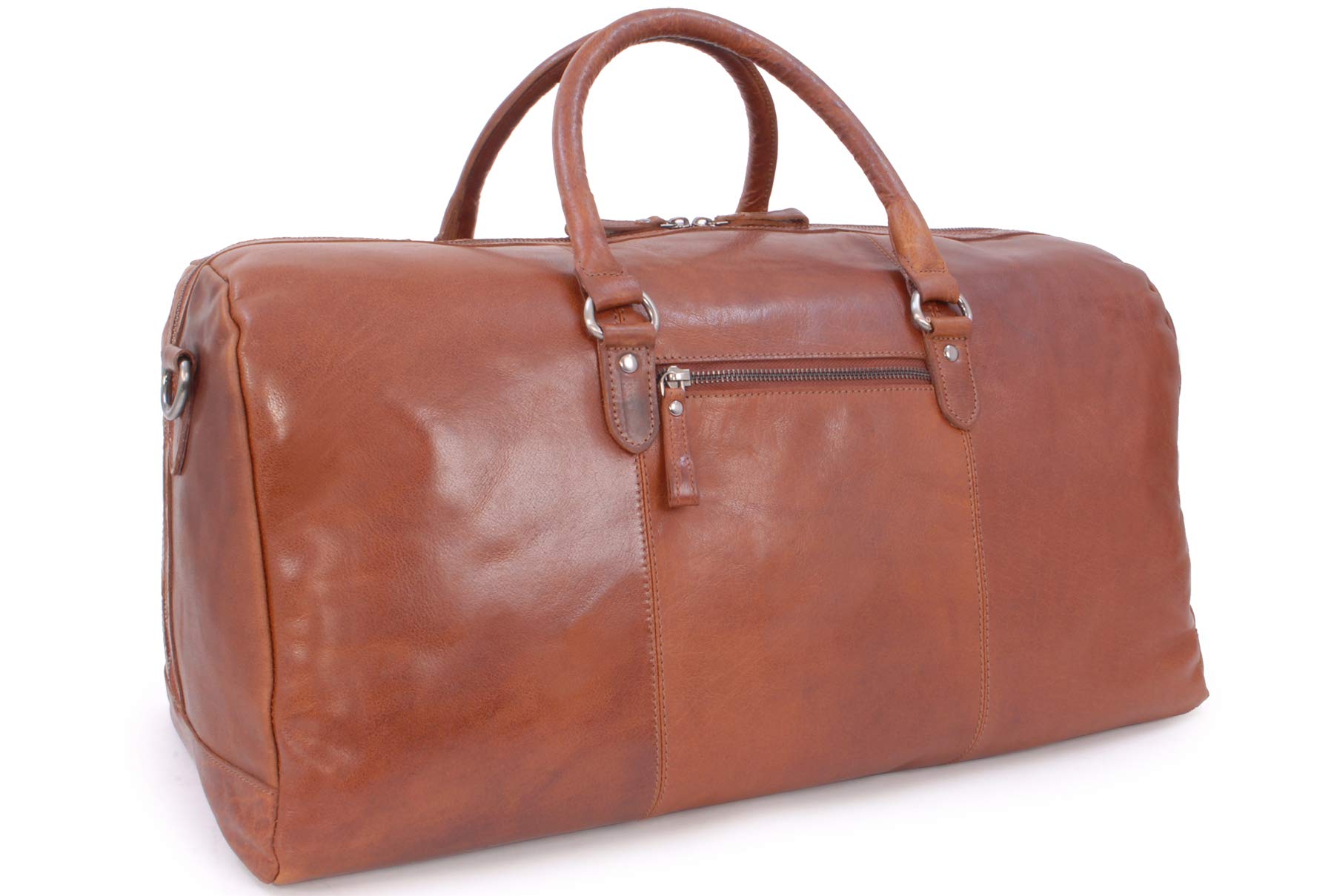 Ashwood Holdalls F-87 borsone da viaggio miele marrone in pelle vintage