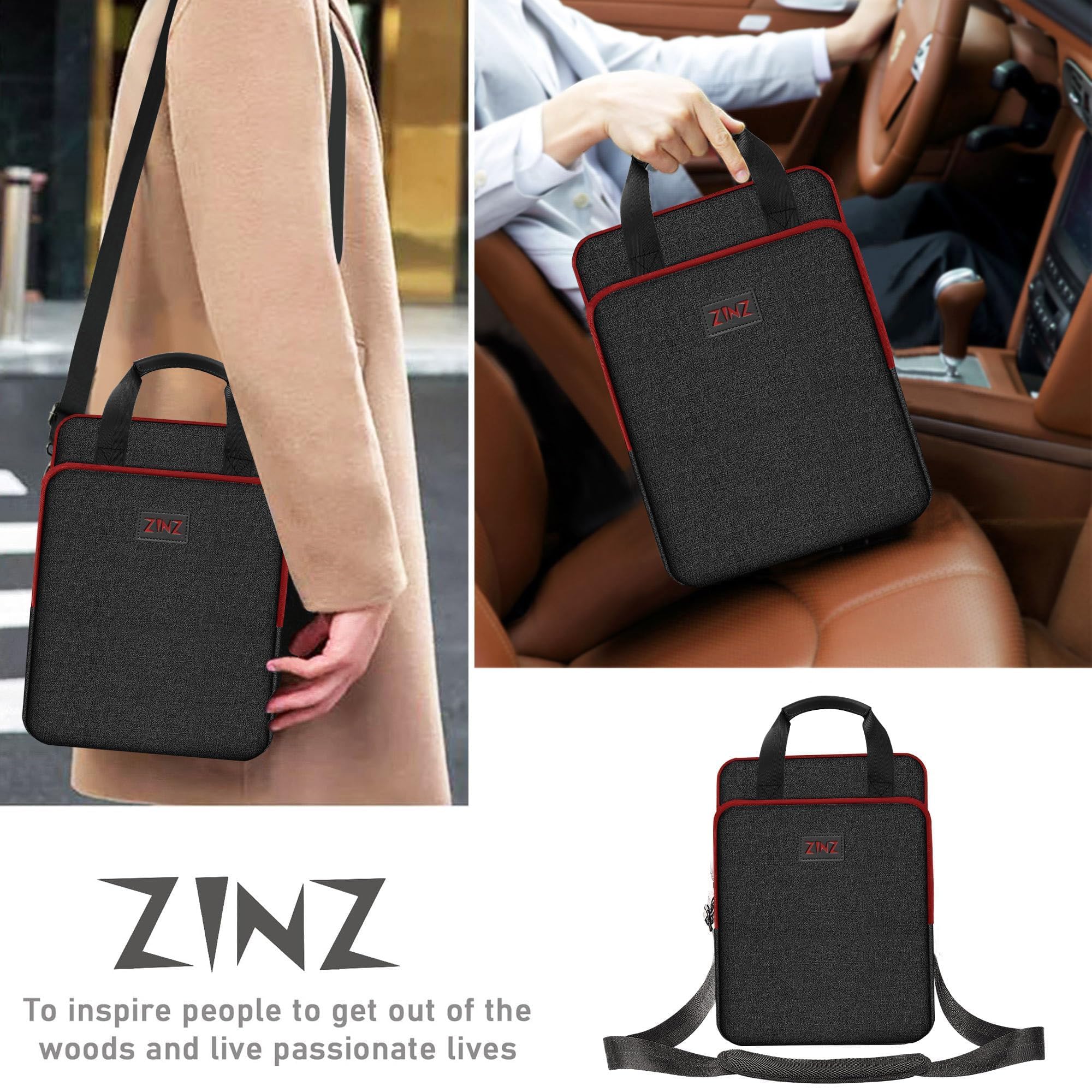 ZINZ Shoulder Bags B01K02 borsa tracolla laptop 12,9-13" estensibile