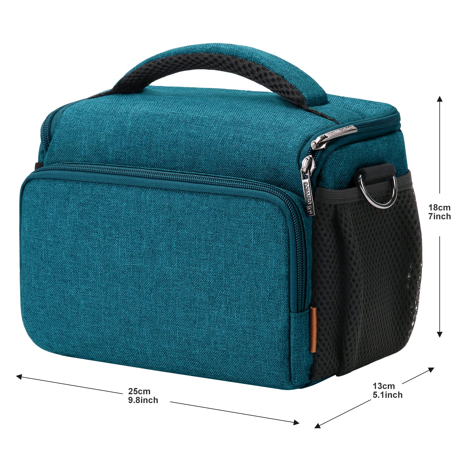 DOMISO DSLR Camera Bag borsa fotocamera turchese antiurto