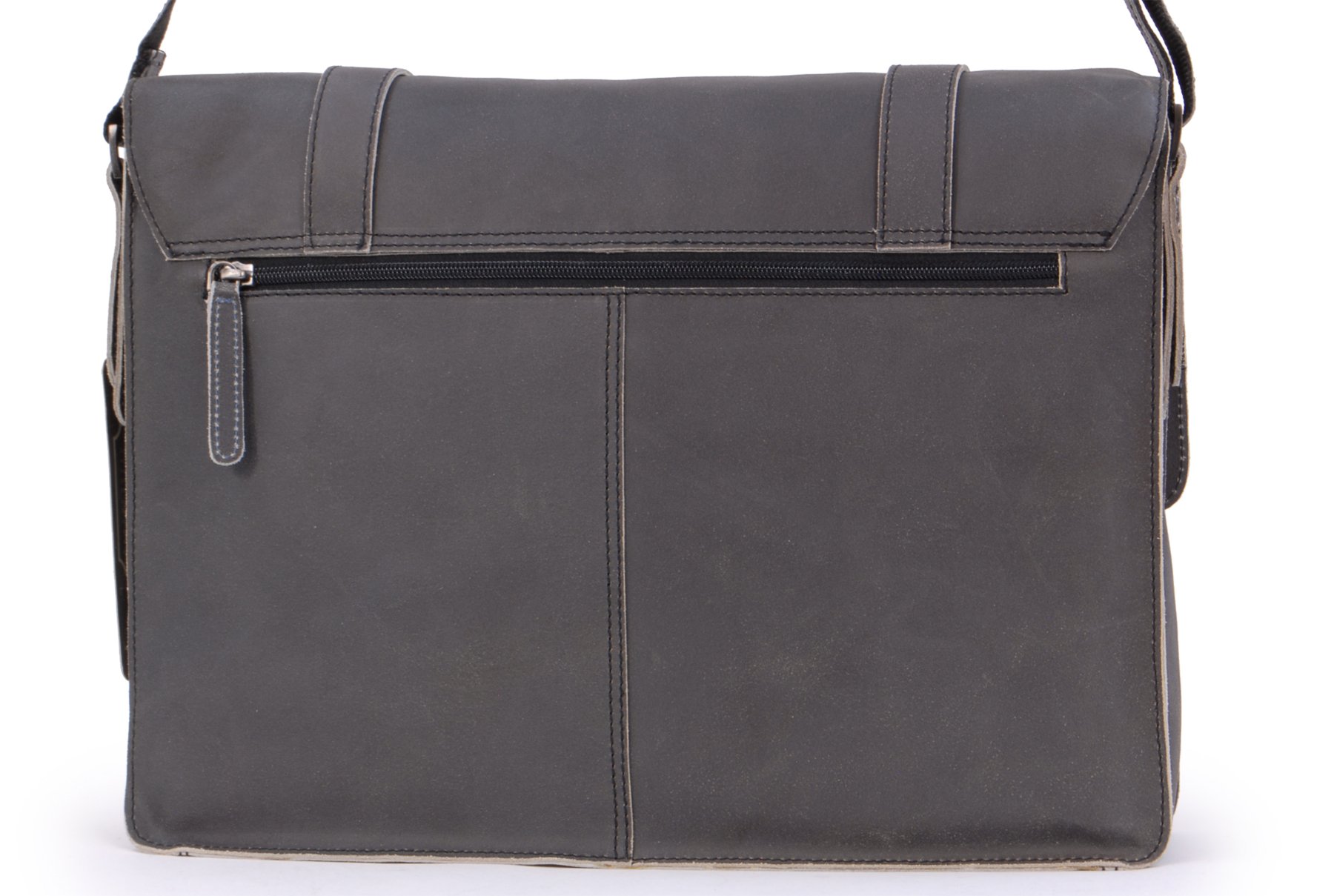 Ashwood Man Bags & Briefcases 8356 Borsa Messenger Nera in Pelle