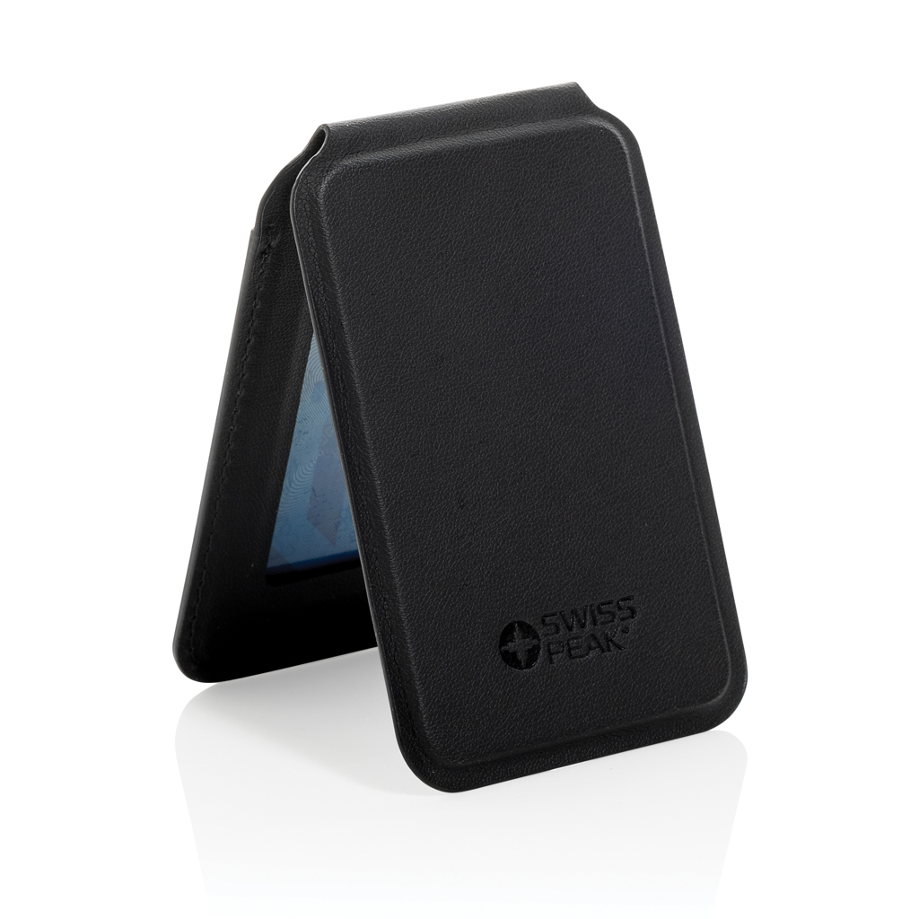 Swiss Peak Tech Magstand portacarte magnetico nero in PU riciclato