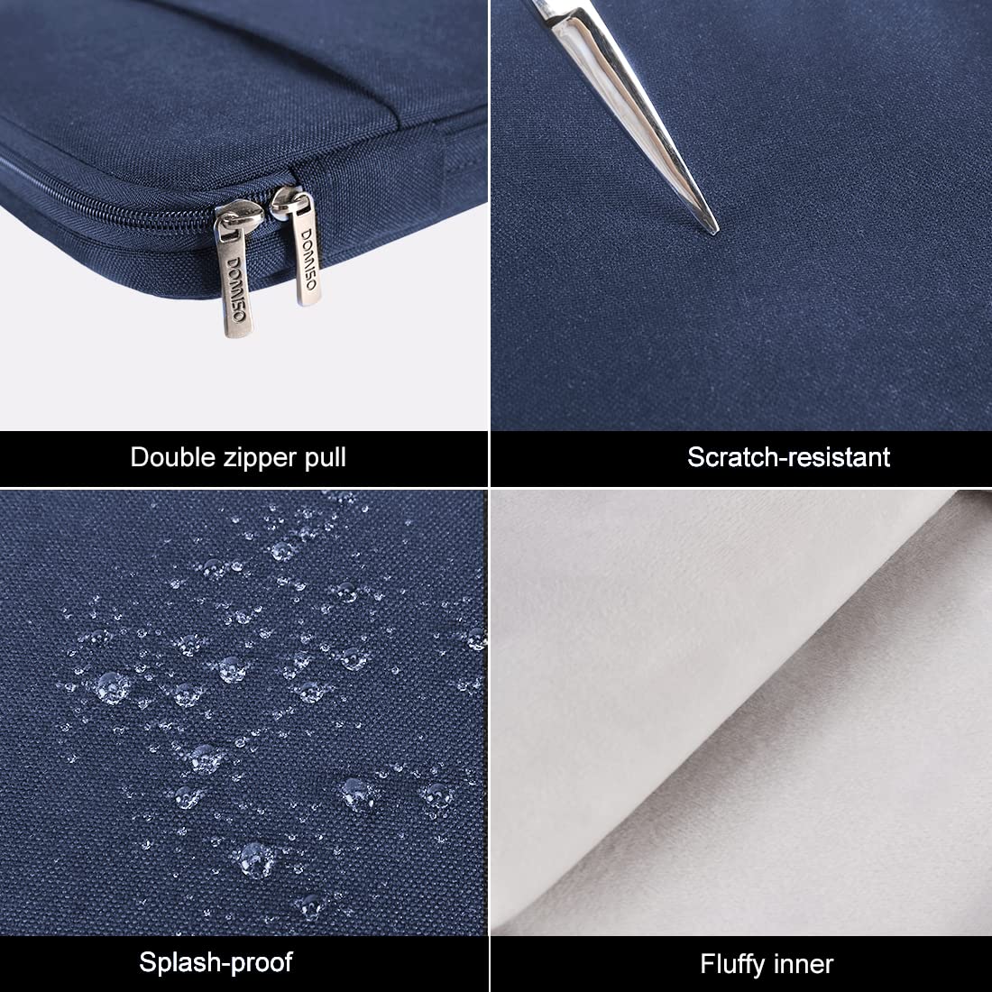 Domiso Laptop Sleeve 17,3 pollici custodia blu navy impermeabile