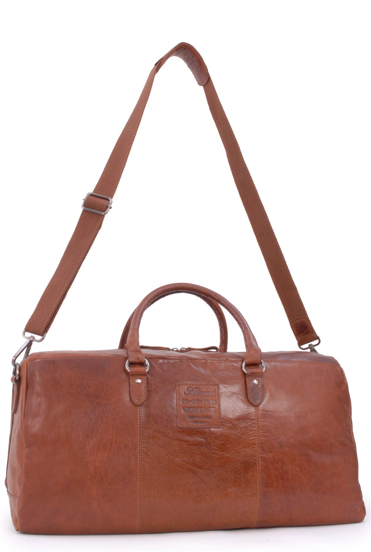 Ashwood Holdalls F-87 borsone da viaggio miele marrone in pelle vintage