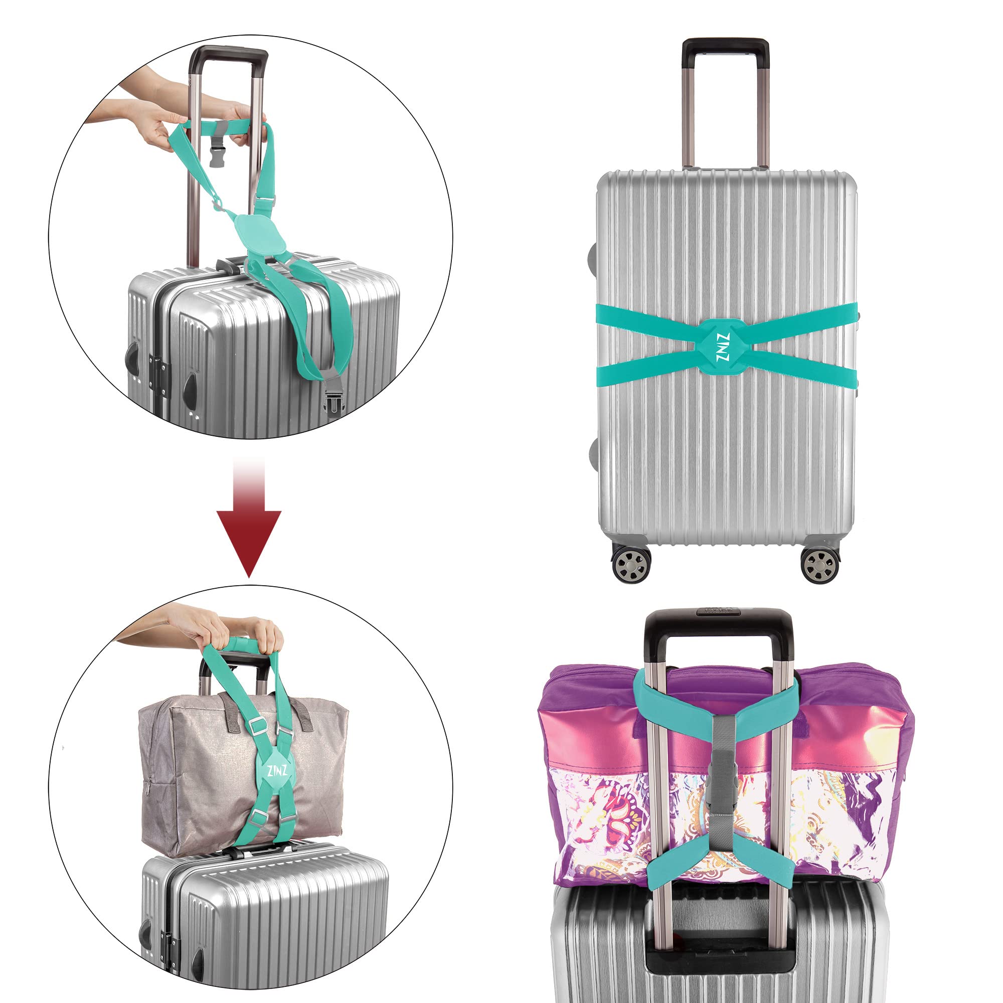 ZINZ Luggage Straps cinghia per bagagli verde chiaro elastica