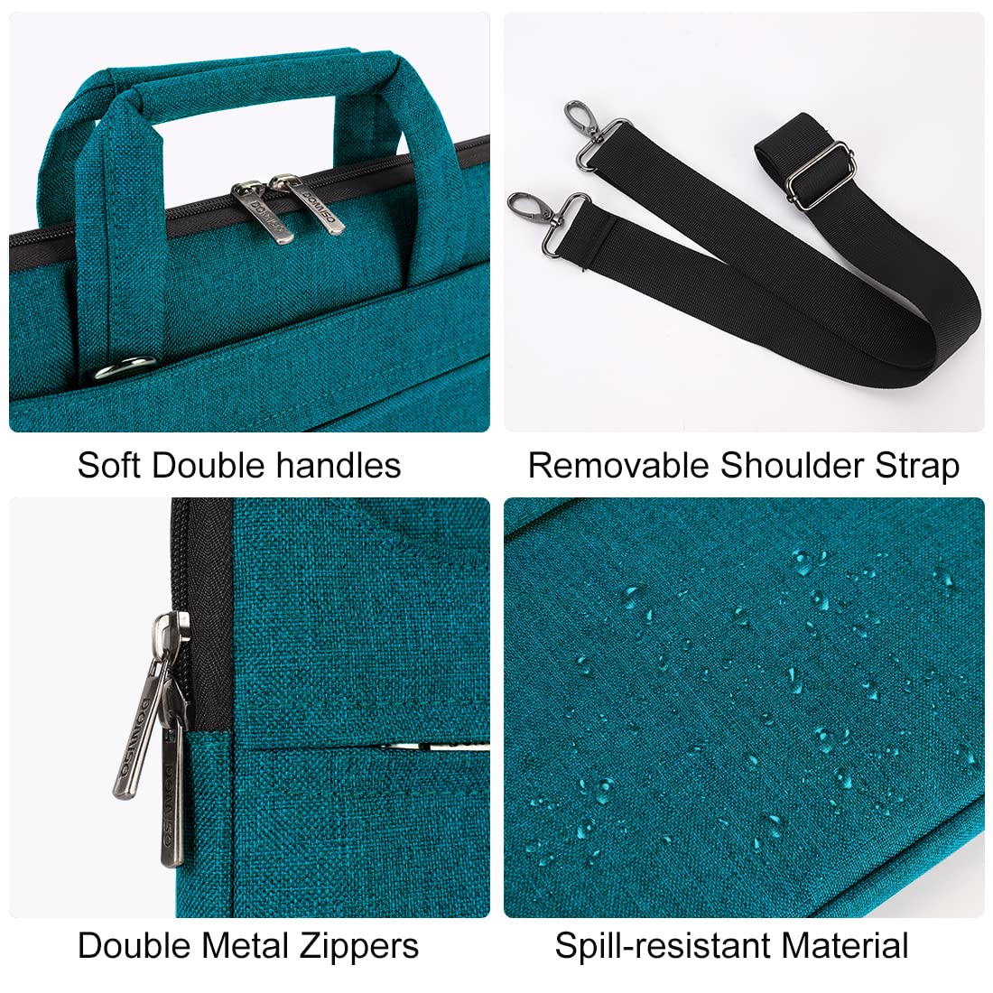 Domiso Laptop Briefcase 17,3 pollici borsa laptop verde acqua impermeabile