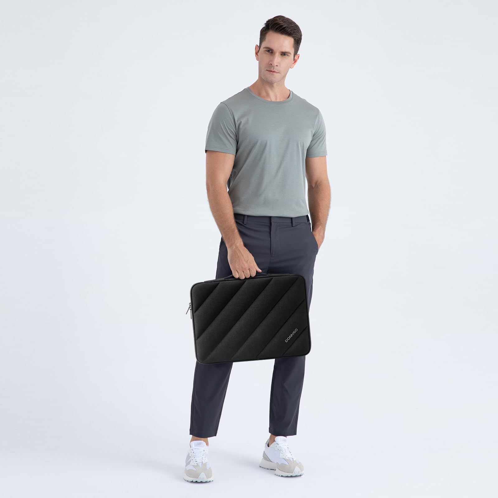 Domiso Laptop Sleeve 17,3 pollici custodia nera impermeabile