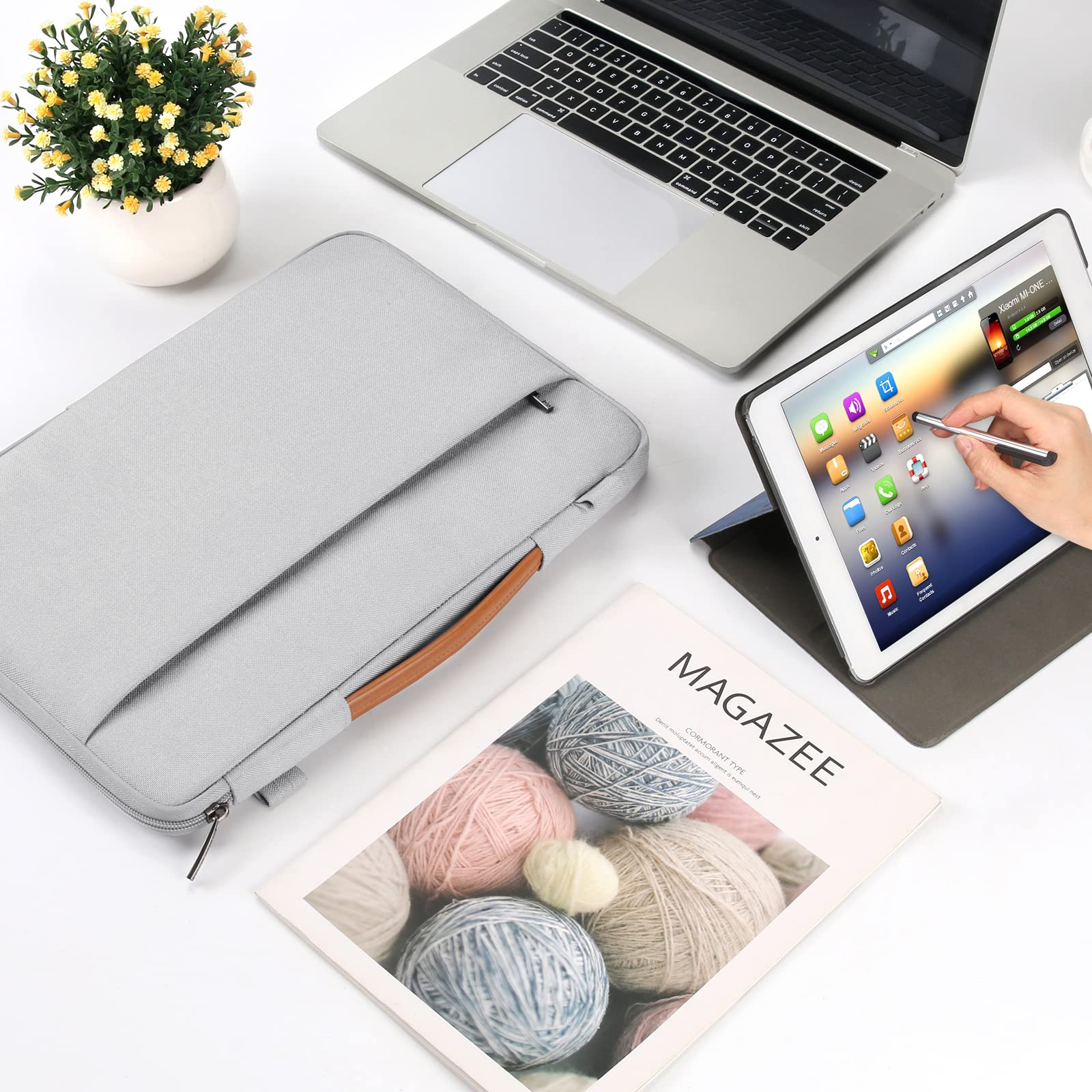 Domiso Laptop Sleeve custodia laptop 17,3" grigia impermeabile