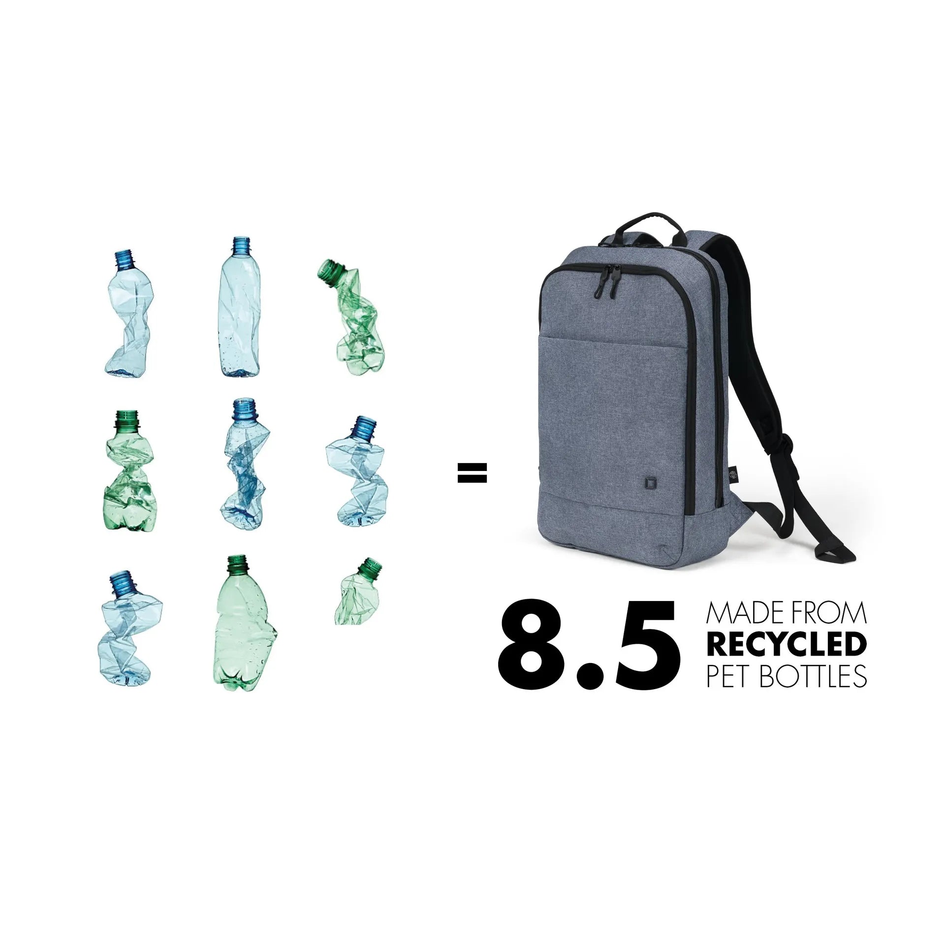 BASE XXO Backpacks Eco Backpack Slim MOTION 13-14.1 - Blue Denim zaino slim