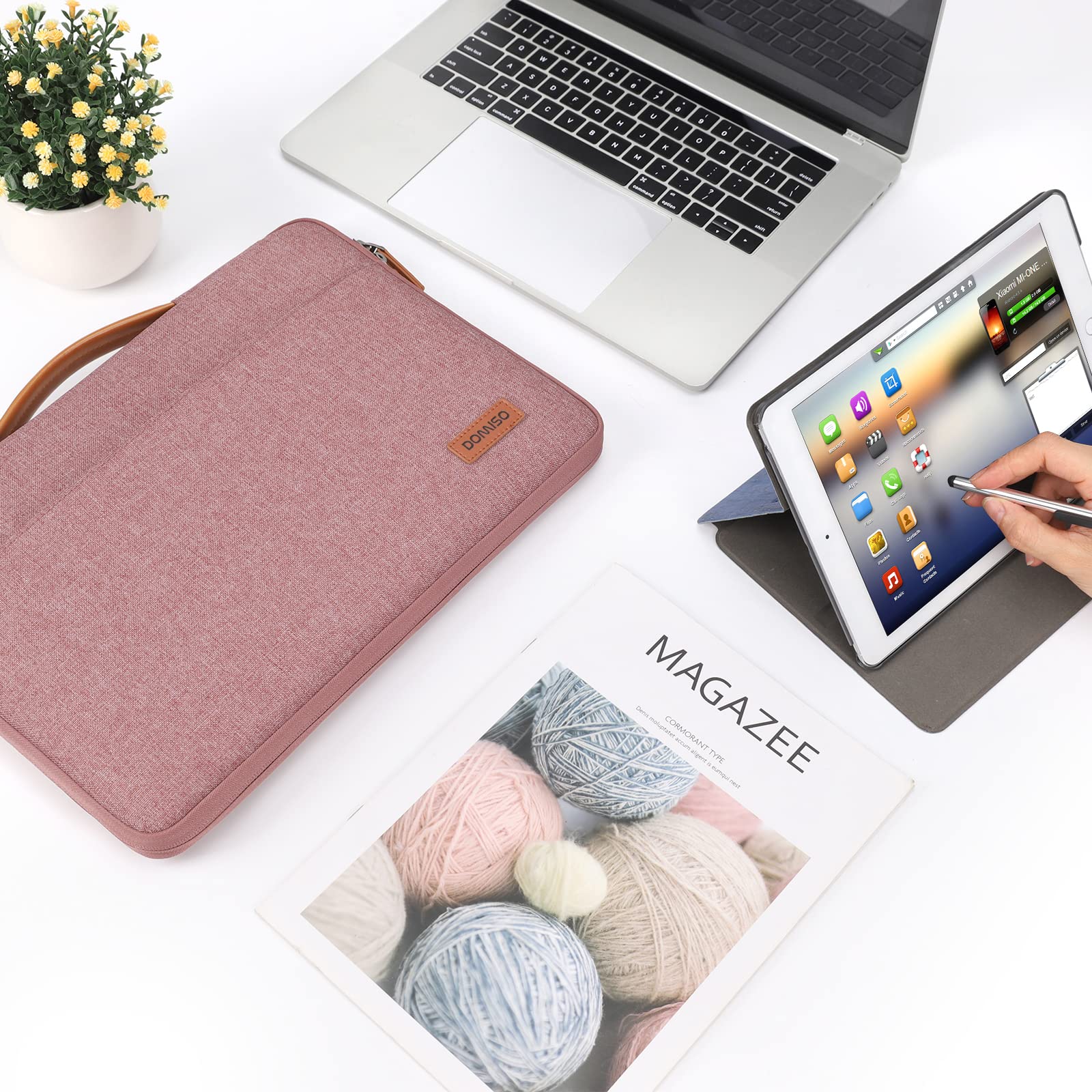 Domiso Laptop Sleeve 15.6 Pollici custodia laptop rosa impermeabile