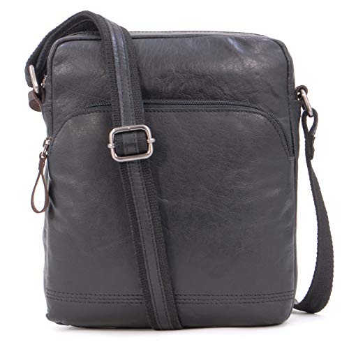 Ashwood Vera Pelle Vintage F-82 borsa messenger in pelle media
