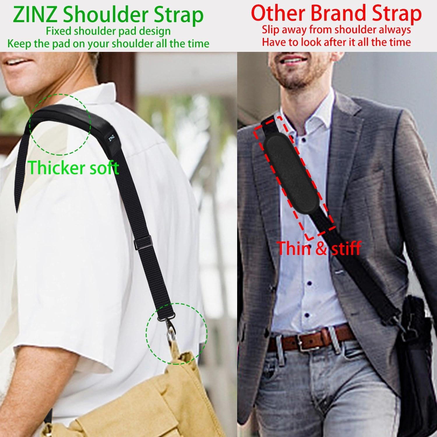 ZINZ Shoulder Pads tracolla universale nera 147,3 cm imbottita