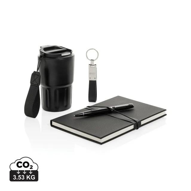 Swiss Peak Ufficio & Scrittura Set regalo business deluxe con bicchiere RCS nero 350 ml