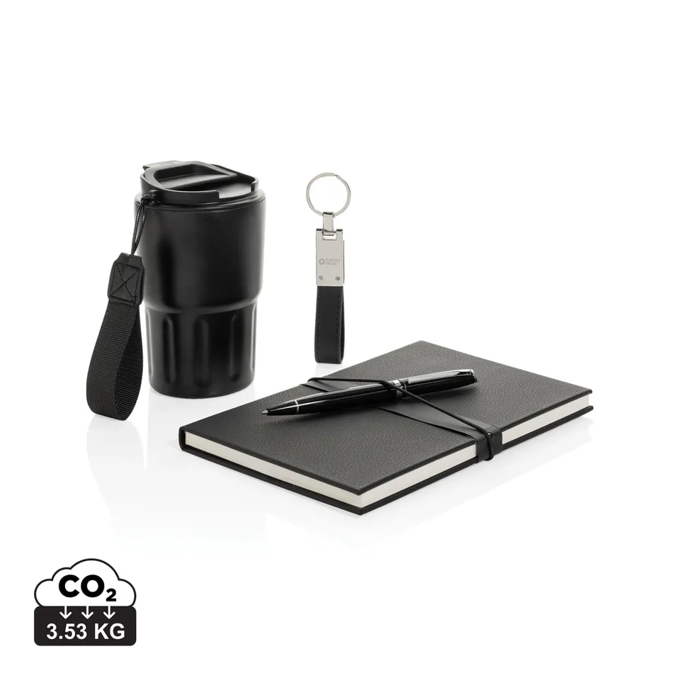 Swiss Peak Ufficio & Scrittura Set regalo business deluxe con bicchiere RCS nero 350 ml
