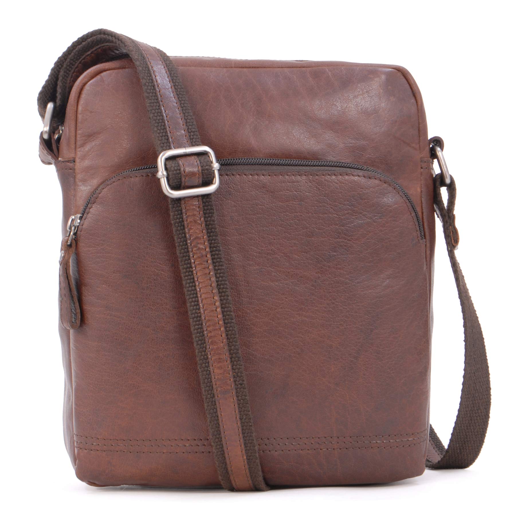 Ashwood Vera Pelle Vintage F-82 borsa messenger in pelle media