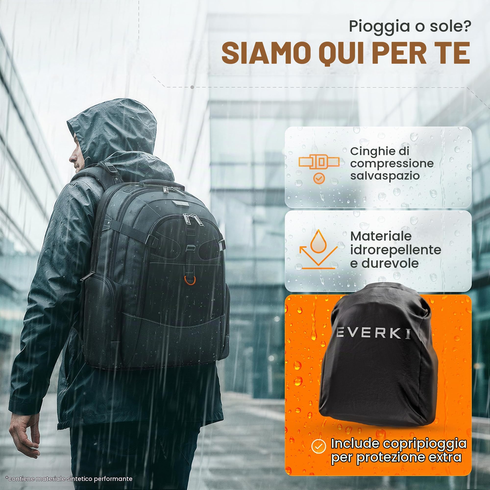 EVERKI Zaini per Portatile Business 120 zaino laptop 40 L fino a 18,4″ antipioggia