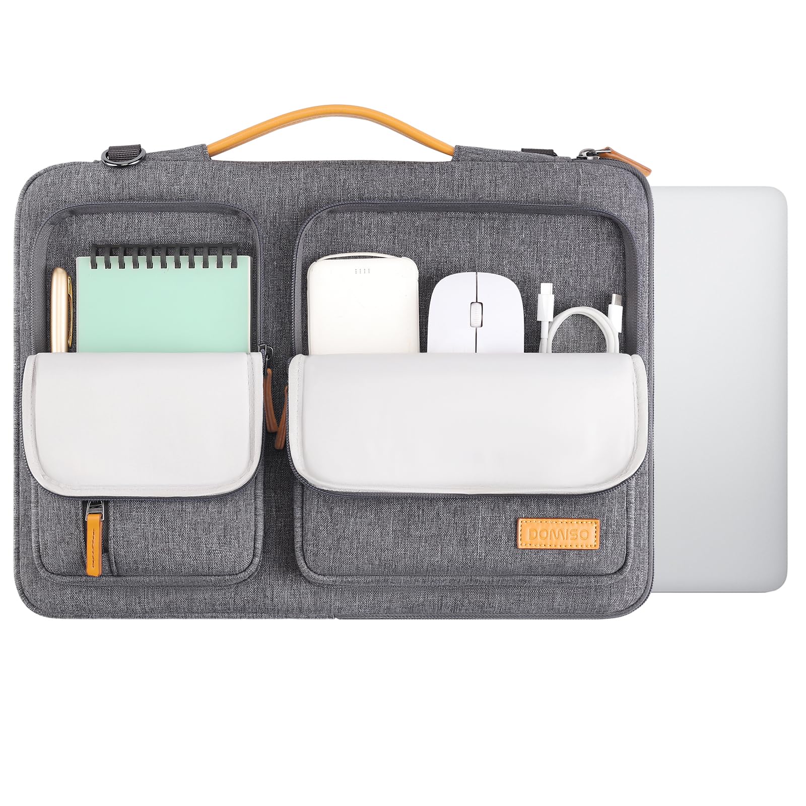 Domiso Laptop Briefcase 17,3 pollici borsa laptop grigia impermeabile