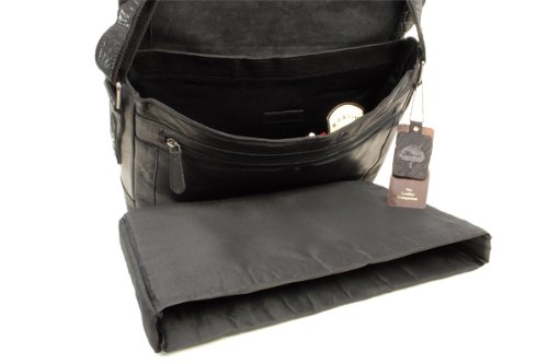 Ashwood Kingston Leather Companion 8343 borsa messenger in pelle con scomparto laptop