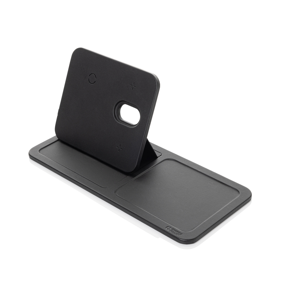 Swiss Peak Tech caricatore wireless 3 in 1 pieghevole nero RCS
