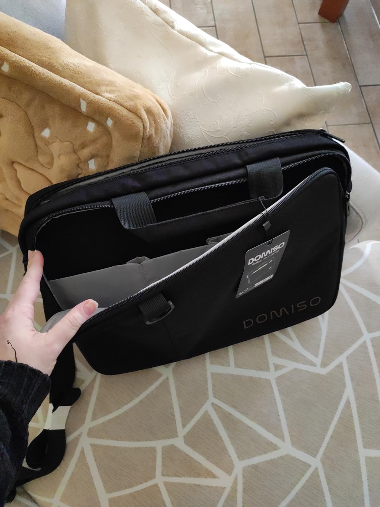 Domiso Laptop Briefcase 15,6 pollici borsa nera impermeabile