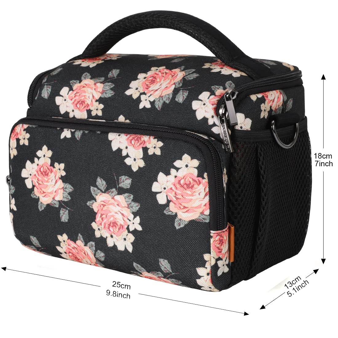 Domiso DSLR Camera Bag borsa fotocamera a tracolla Fiore impermeabile