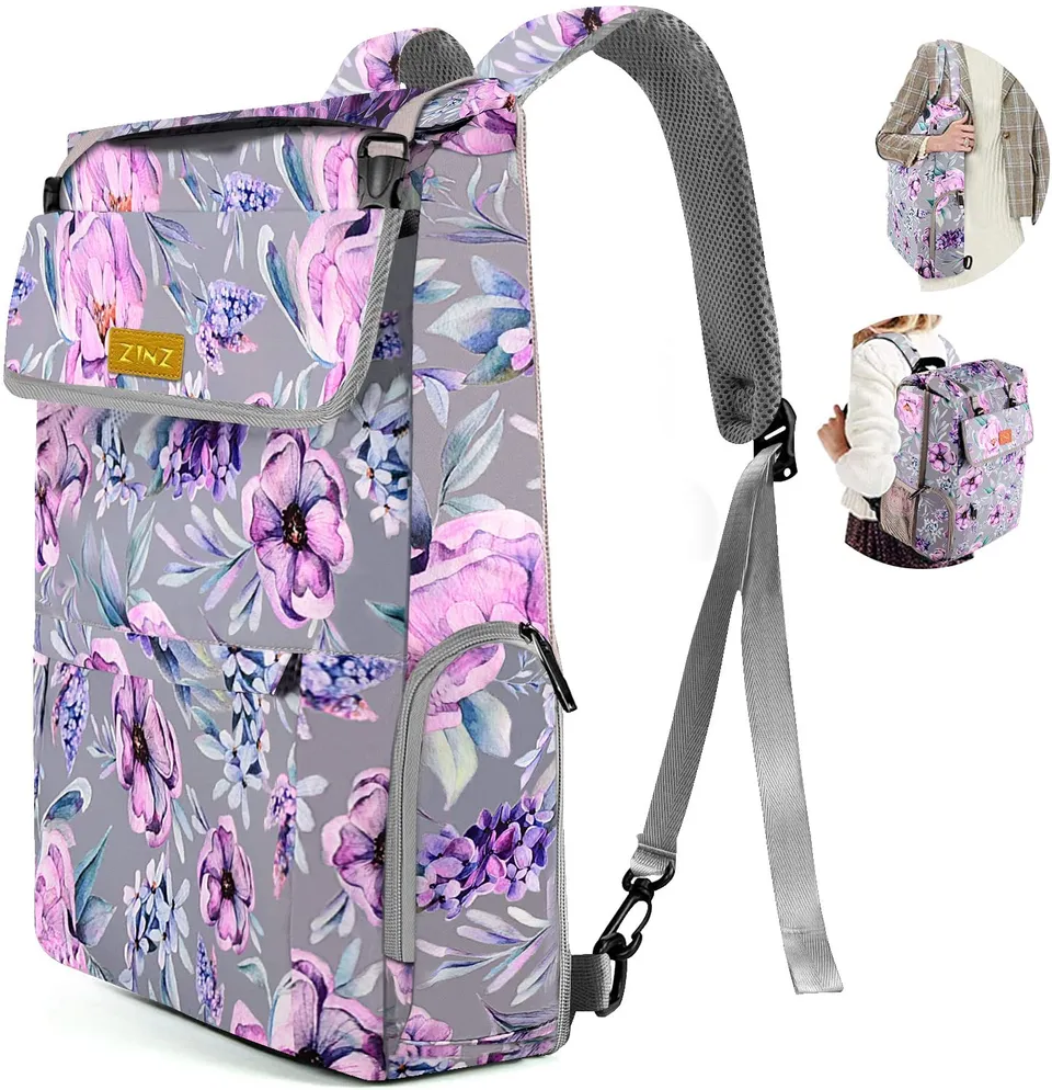 ZINZ Backpacks zaino laptop espandibile viola per PC da 15,6 pollici