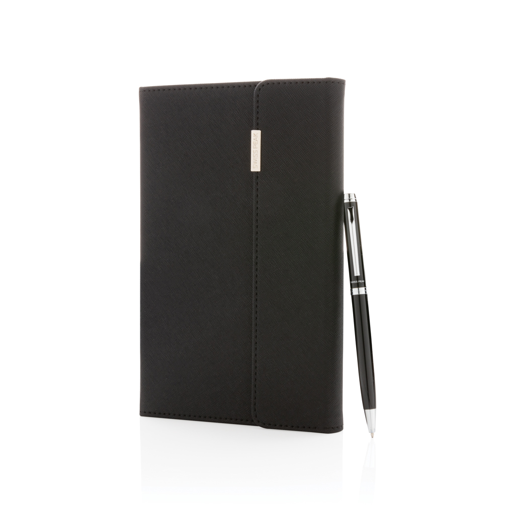 Swiss Peak Ufficio & Scrittura Set penna e taccuino A5 Deluxe nero 80 pagine